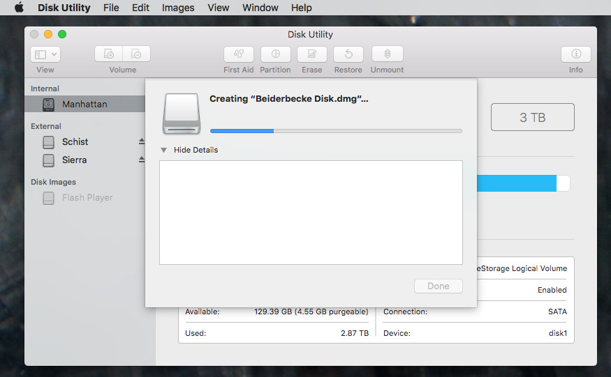 use disk utitlity to prepare .dmg file on mac